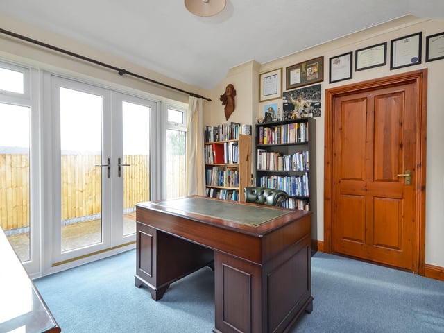 This five bedroom detached house in Hambledon Road, Denmead, is on the market for £775,000. It is listed by Fine and Country.