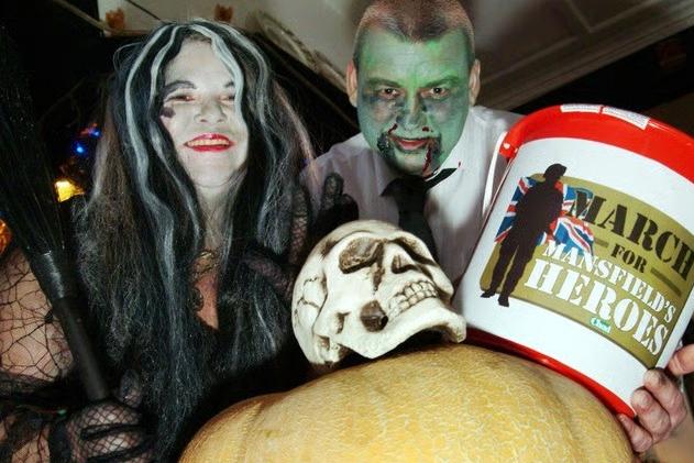 Licensee's Sandra Ross and David Hemmings of The Nell Gwyn Public House in Mansfield prepared for a Halloween fundraiser on the 31st October, 2009,  in aid of The March For Mansfield Heroes Appeal