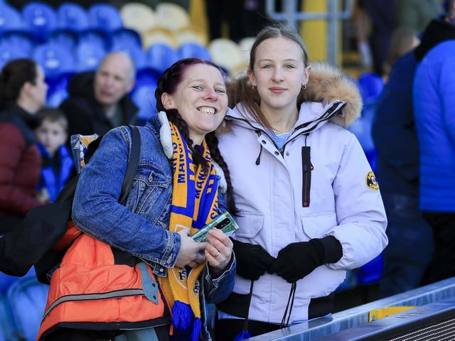 Mansfield Town fans ahead of the draw with Colchester United.
