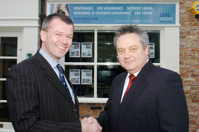 Estate agents Graham and Kerry Walker of Hattersley Estates, Balby joined forces with Adam Mitchell, of Doncaster Financial Advice centre to run a joint office at Tickhill. Adam Mitchell and Graham Walker are pictured outside the Tickhill office in St. Mary's Court in 2008