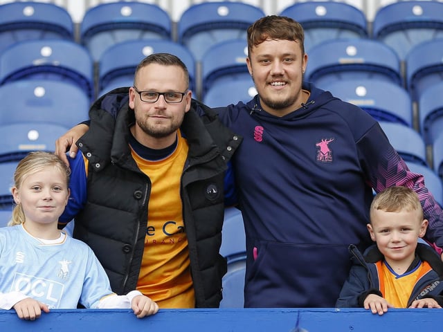 Stags fans during the Sky Bet League 2 match against Swindon Town FC at the One Call Stadium, 29 Oct 2022.