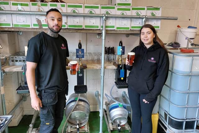 Scott Lawrence and Ashleigh Hunt have opened the new Aither Brewery in Mansfield Woodhouse