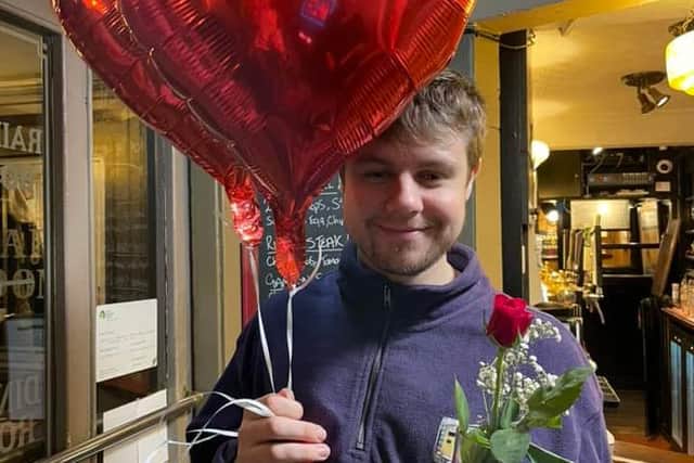 Staff member Ben got into the spirit at the Nelson and Railway pub in Kimberley.