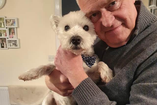 MP Lee Anderson - happy at home in Ashfield with Alfie the dog