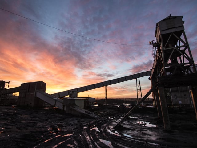 Thorseby pit at dawn, before its demolition.