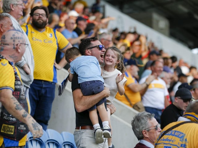 Mansfield Town fans ahead of the game with Colchester United.
