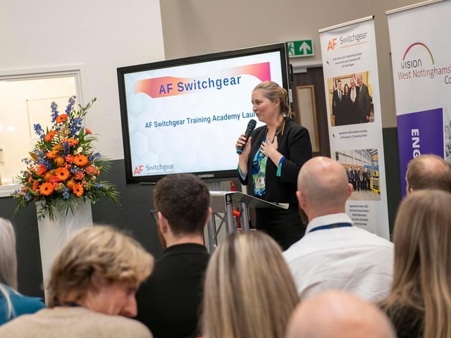 Assistant principal Kirsty Walsh welcomed everyone to the Gene Haas Centre for Advanced Manufacturing