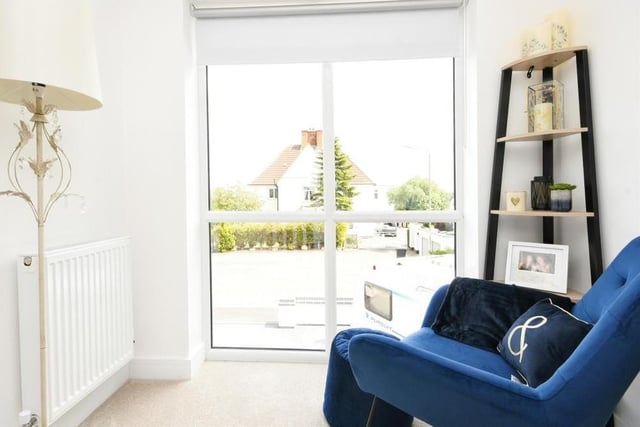Before we inspect the four bedrooms on the first floor, let's have a sit-down and enjoy the view from the double-glazed feature window on the landing at the £330,000-plus property. The landing also has a carpeted floor and access to the loft.