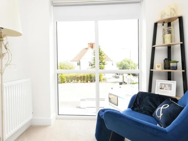 Before we inspect the four bedrooms on the first floor, let's have a sit-down and enjoy the view from the double-glazed feature window on the landing at the £330,000-plus property. The landing also has a carpeted floor and access to the loft.