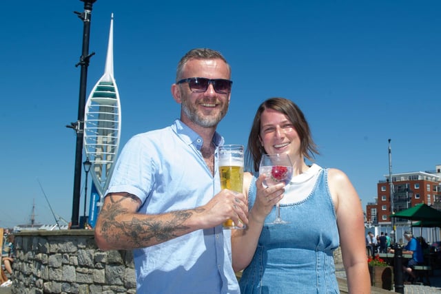 Dave and Hailey Durrant outside Spice Island Inn, Old Portsmouth. Picture: Habibur Rahman