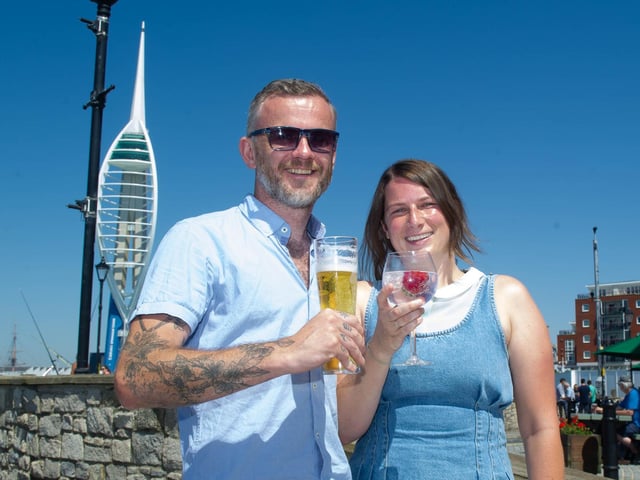 Dave and Hailey Durrant outside Spice Island Inn, Old Portsmouth. Picture: Habibur Rahman