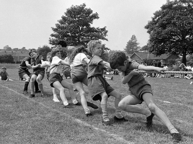 School sports day in 1970 - look at their concentrating faces!
