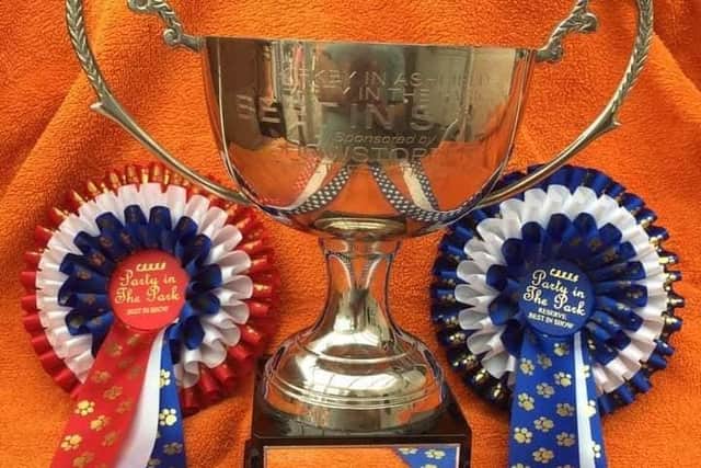 The silver cup that awaits the number one pet pooch in the event's dog show.