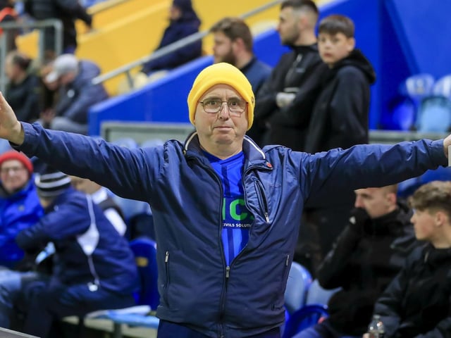 Mansfield Town fans ahead of the defeat to MK Dons.