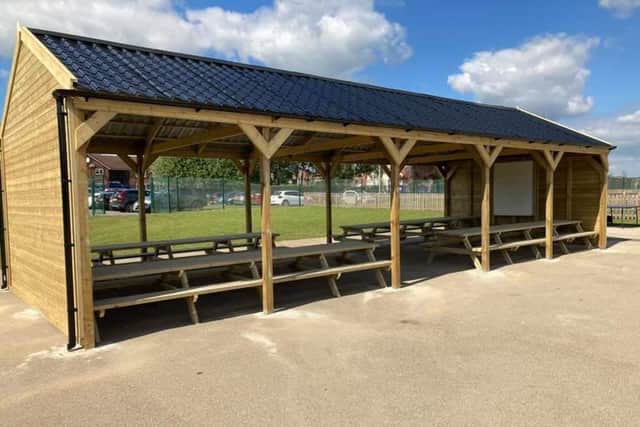 Leamington Primary & Nursery Academy had built a new outdoor eating area ready for the new term.