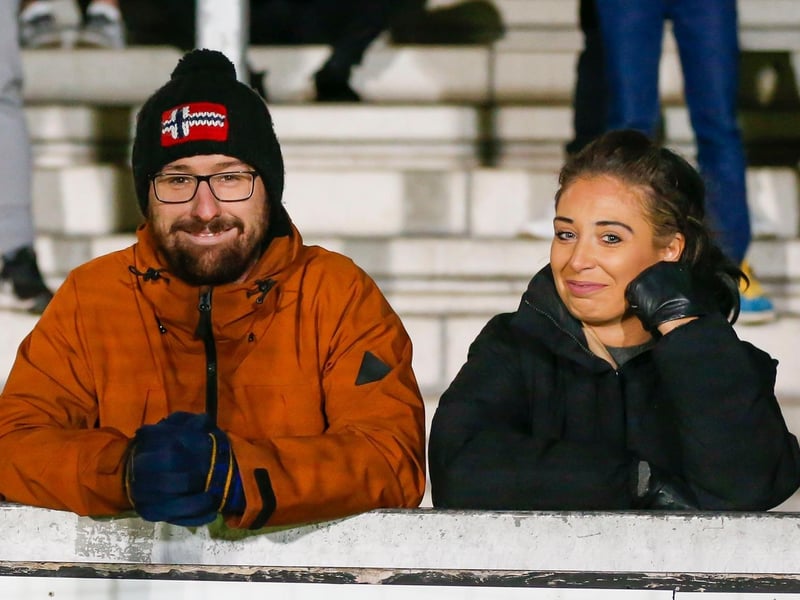 Some of the Mansfield Town fans who headed to Burton for the EFL Trophy defeat on 21st Nov 2023.