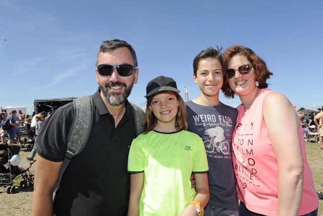 Hayling Island Kitesurfing Armada 2019. The Brossier family from Hayling. Dad Stephan, mum  Astrid and children Josephine (nine), and Oscar (12). Picture Ian Hargreaves 220619-07