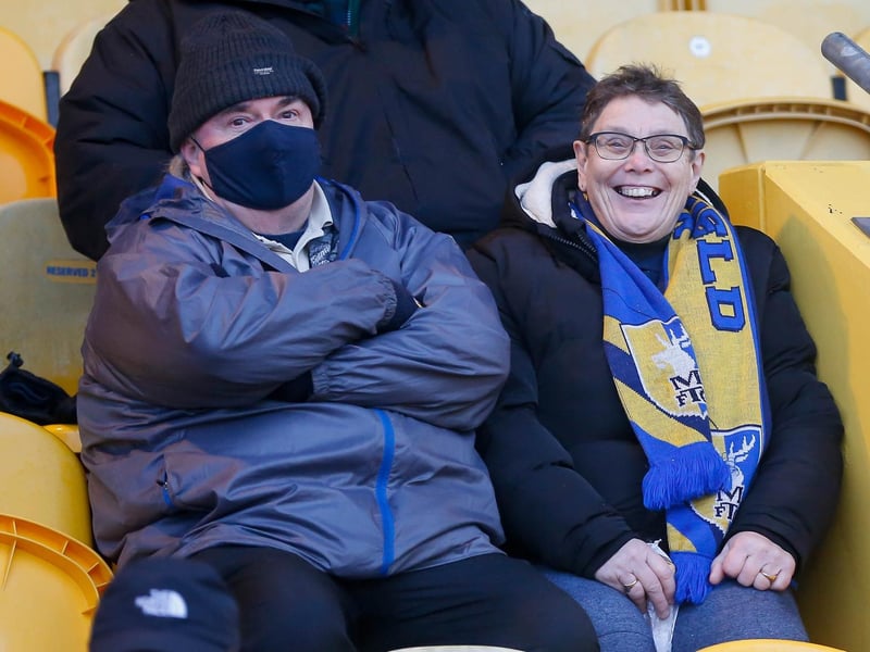 Mansfield Town fans ahead of the 3-2 win over Hartlepool United.