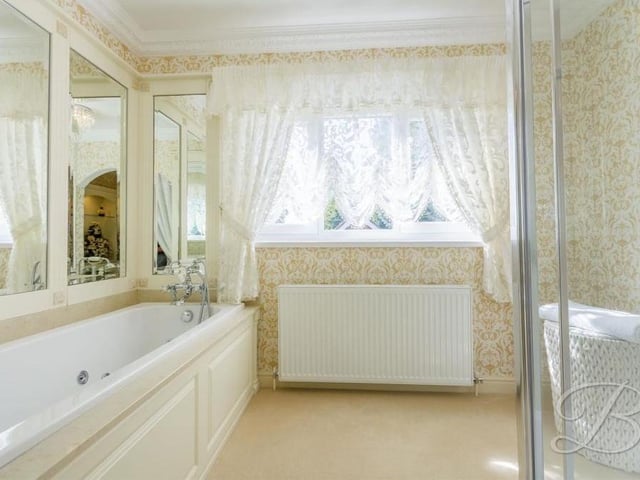 Completing our tour of the first floor is this family bathroom, which comprises a terrific five-piece suite, including a fitted air bath.