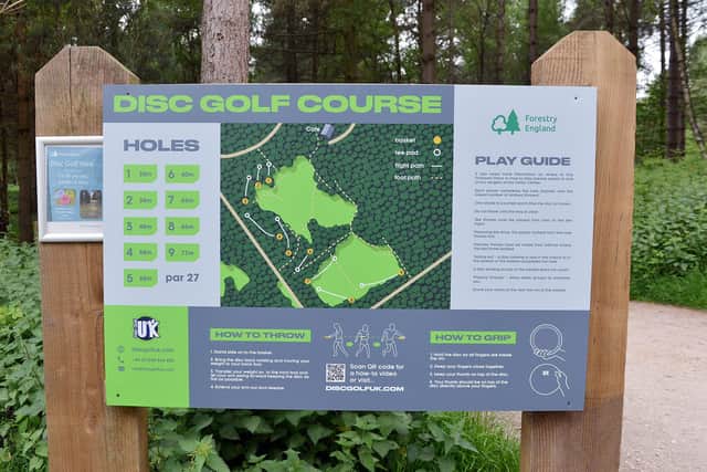The nine-hole disc golf course Sherwood Pines.