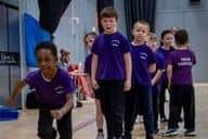 Pinxton Village Academies children taking part at the event held at Kirkby Leisure Centre.