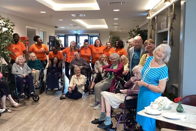 Edwalton Manor residents and staff celebrate their first walk