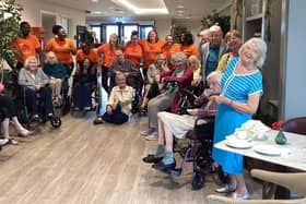 Edwalton Manor residents and staff celebrate their first walk