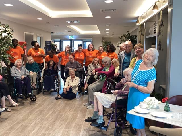 Edwalton Manor residents and staff celebrate their first walk