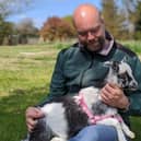 Anthony Moore with hi favourite goat, Kylie.