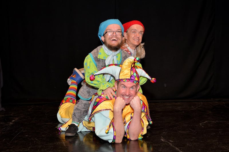 Pictured are George Coppen and Craig Salisbury as the Dwarfs with Adam Moss as Muddles during a past performance of Snow White and The Seven Dwarfs at Mansfield's Palace Theatre.