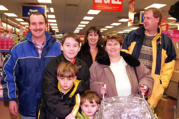 Shopping in the Frenchgate Centre in 1999. The Boulby and Ward families from Kirk Sandall.