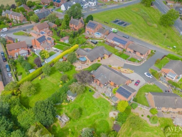 We close our gallery with two more aerial images, giving a revealing overview of the Green Farm Road bungalow.