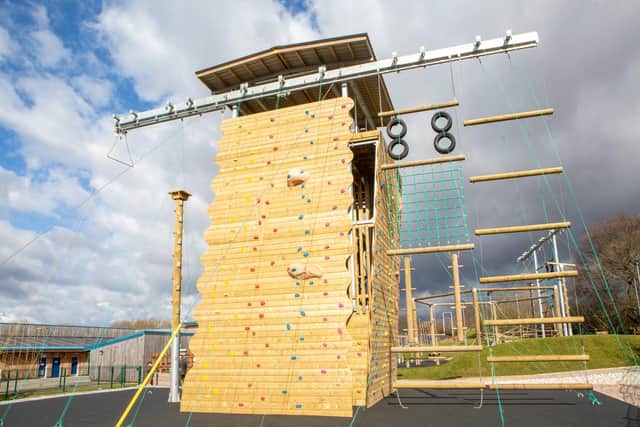 The new 12-metre climbing tower at the Mill Adventure Base in Sutton.