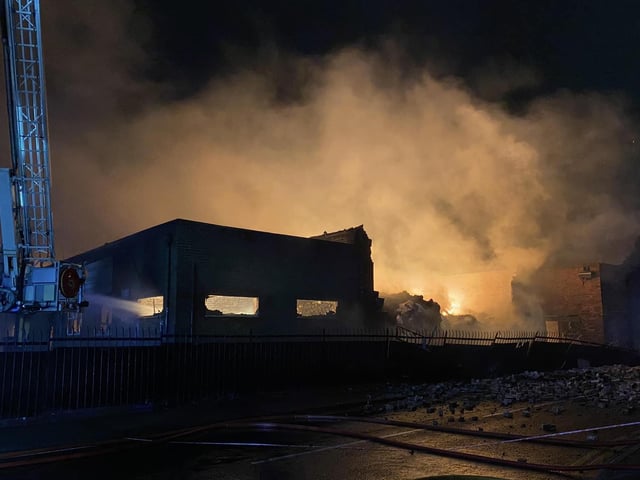 Much of the building has been destroyed.