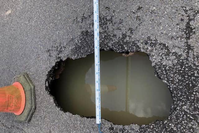 Jane Hunt, resident, shared a photo of the Appleton Street sinkhole which appeared on Wednesday, July 19.