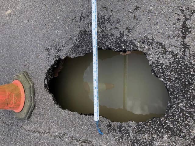 Jane Hunt, resident, shared a photo of the Appleton Street sinkhole which appeared on Wednesday, July 19.