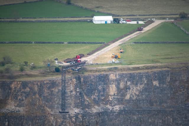 Villager Jim's picture of the dramatic goings-on at Darlton Quarry.