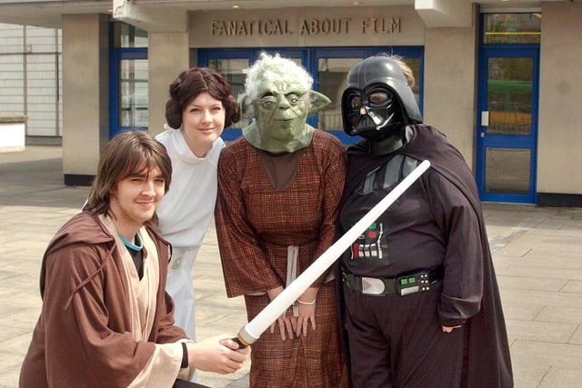 Odeon cinema staff in Star Wars characters costume to promote the new Star wars film back in 2005, pictured are Colin Oakley, Louise Archer, Tracy Steel and Christine Adams