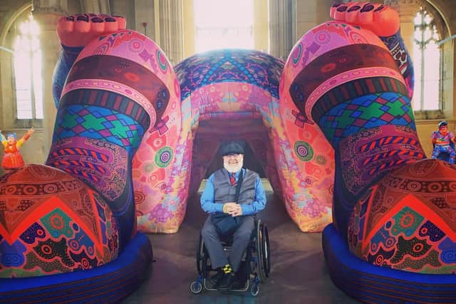 Artist Jason Wilsher-Mills pictured with one of his sculptures. Picture: Mansfield Council