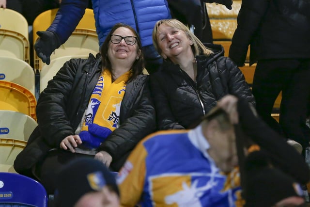 Stags fans during the Sky Bet League 2 match against Grimsby Town FC at the One Call Stadium, 22 Mar 2023  
Photo credit : Chris & Jeanette Holloway / The Bigger Picture.media:Mansfield Town fans ahead of the draw with Grimsby Town.
