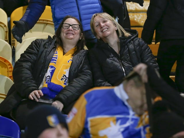Stags fans during the Sky Bet League 2 match against Grimsby Town FC at the One Call Stadium, 22 Mar 2023
Photo credit : Chris & Jeanette Holloway / The Bigger Picture.media:Mansfield Town fans ahead of the draw with Grimsby Town.