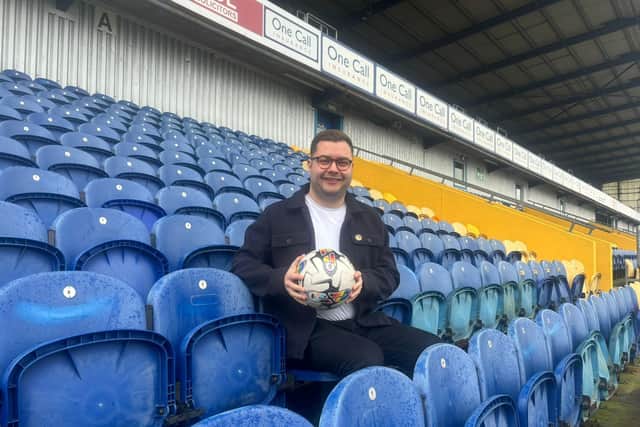 Proud Stags Kieran Halpin-Danby with his Rainbow Ball.