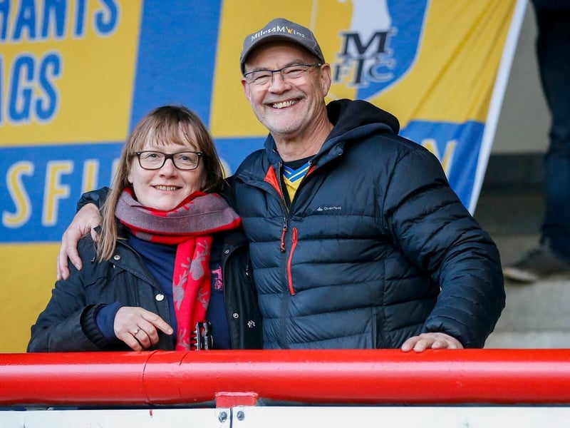 Mansfield Town fans at the 1-1 draw with Morecambe.
