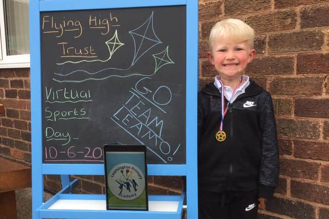A winning smile from George Whitten, who attends Leamington Primary and Nursery School in Sutton in Ashfield.