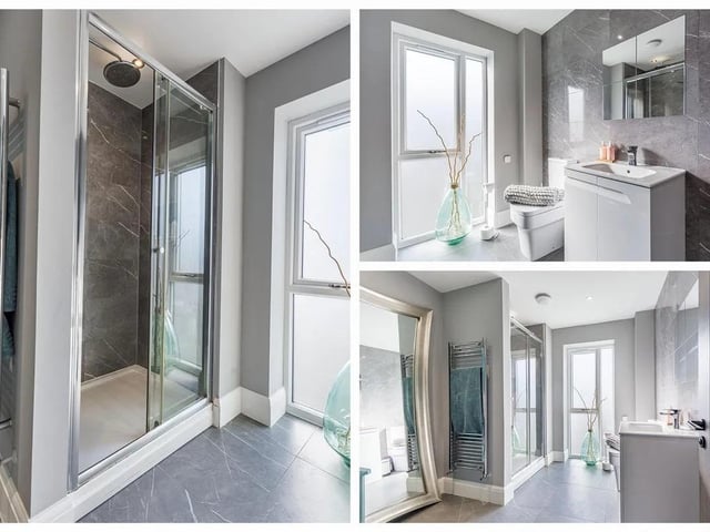 The shower room is complete with a three piece suite including an enclosed shower, low flush WC and wash hand basin. With a window to the front elevation.