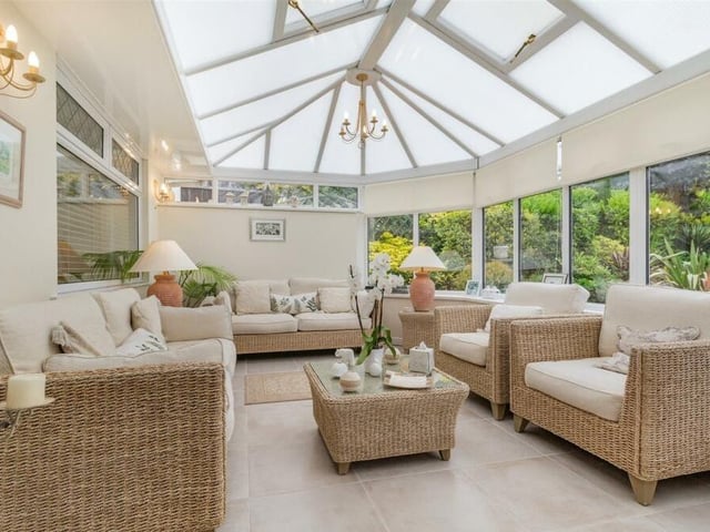 Another feature of the conservatory is underfloor heating beneath the attractive tiled surface.