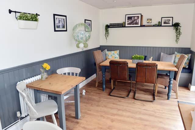 The Bakers Shop Cafe shows how it can still accommodate social distancing indoors.