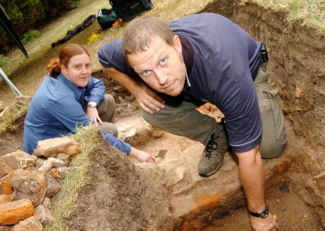 A medieval hearth was discovered in Loversall in 2006. Pete Robinson and Emma Pickford.