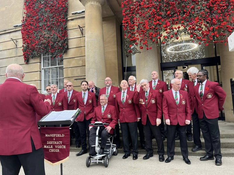 Mansfield & District Male Voice Choir entertain crowds at the Remembrance Day Parade