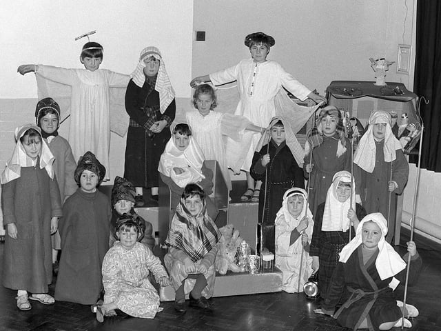Kirkby shoolchildren enjoy performing a nativity play in 1970.
